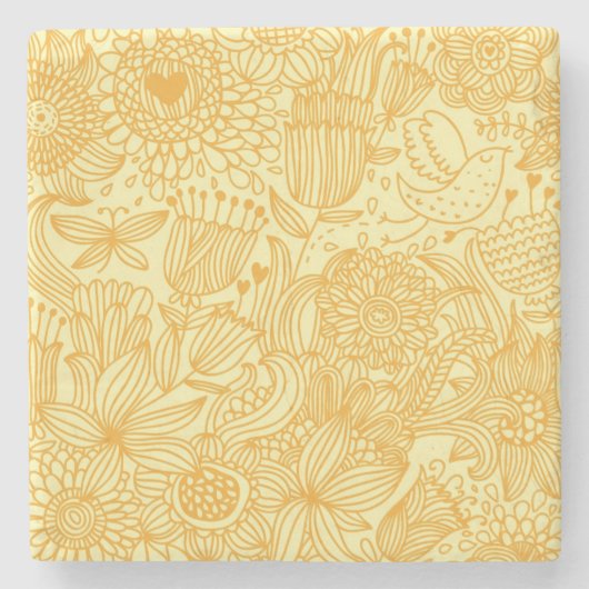 Halfbloem in warme kleuren stenen onderzetter (Voorkant)