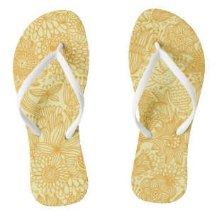 Halfbloem in warme kleuren teenslippers