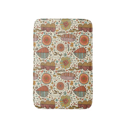 Halfbloem van bladeren badmat (Voorkant Verticaal)