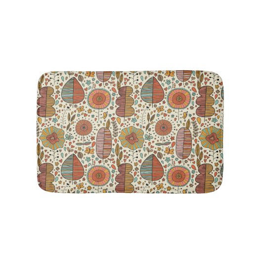 Halfbloem van bladeren badmat (Voorkant)