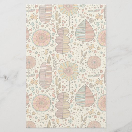Halfbloem van bladeren briefpapier (Voorkant)