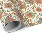 Halfbloem van bladeren cadeaupapier (Rol Hoek)