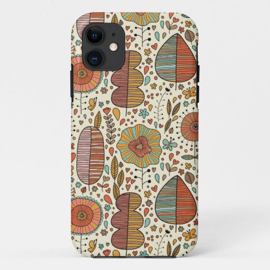 Halfbloem van bladeren Case-Mate iPhone case (Achterkant)