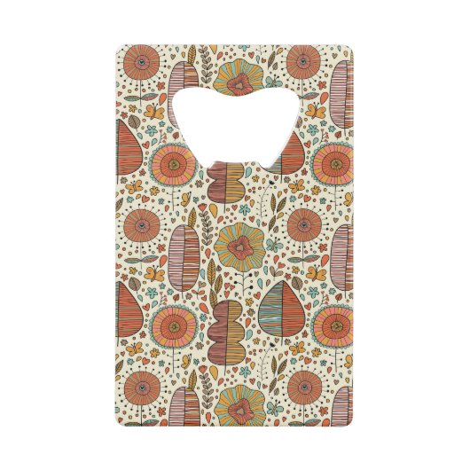 Halfbloem van bladeren creditkaart flessenopener (Voorkant)