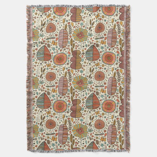 Halfbloem van bladeren deken (Voorkant Verticaal)