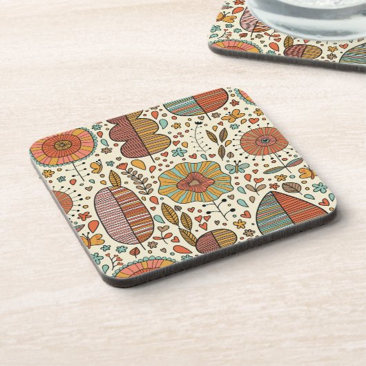 Halfbloem van bladeren drankjes onderzetter (Linkerzijde)