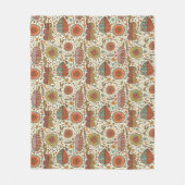 Halfbloem van bladeren fleece deken (Voorkant)