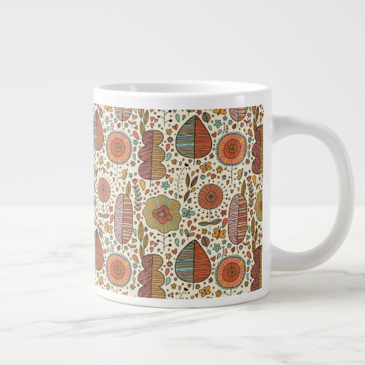 Halfbloem van bladeren grote koffiekop (Rechts)