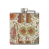 Halfbloem van bladeren heupfles (Achterkant)