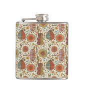 Halfbloem van bladeren heupfles (Voorkant)