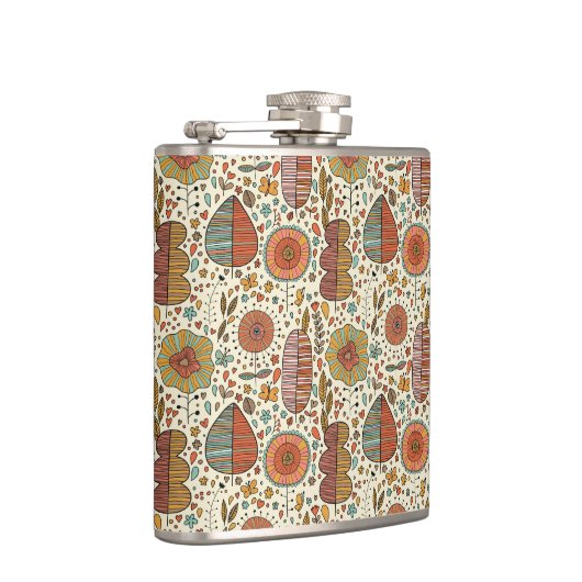 Halfbloem van bladeren heupfles (Rechts)