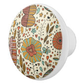 Halfbloem van bladeren keramische knop (Rechts)