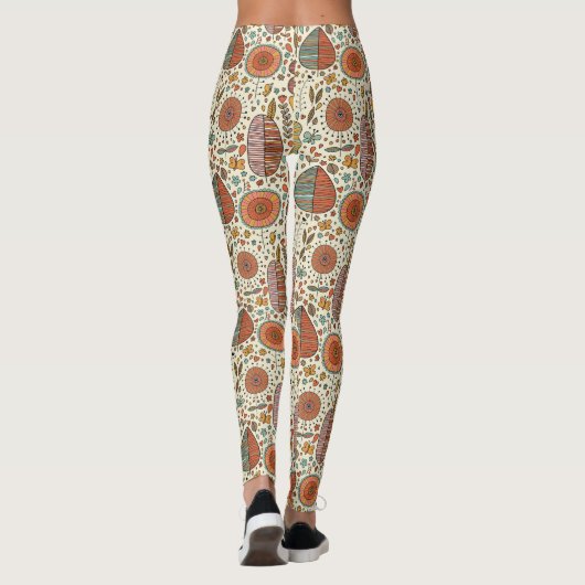 Halfbloem van bladeren leggings (Achterkant)