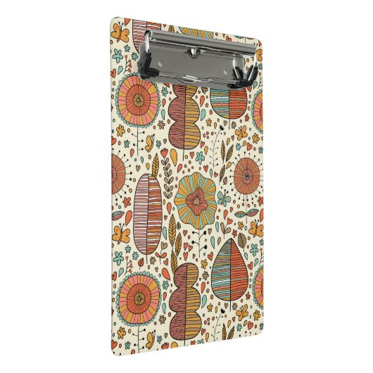 Halfbloem van bladeren mini klembord (Schuin)