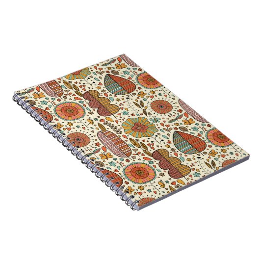 Halfbloem van bladeren notitieboek (Rechterzijde)