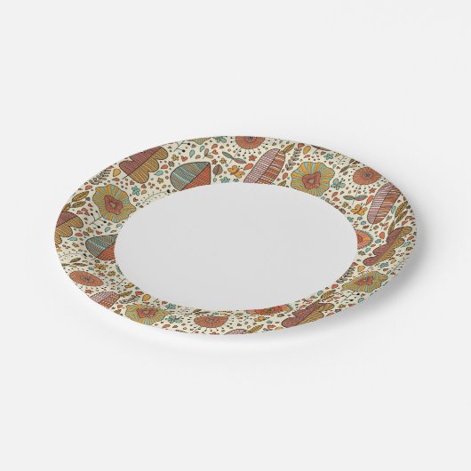 Halfbloem van bladeren papieren bordje (Gekanteld)