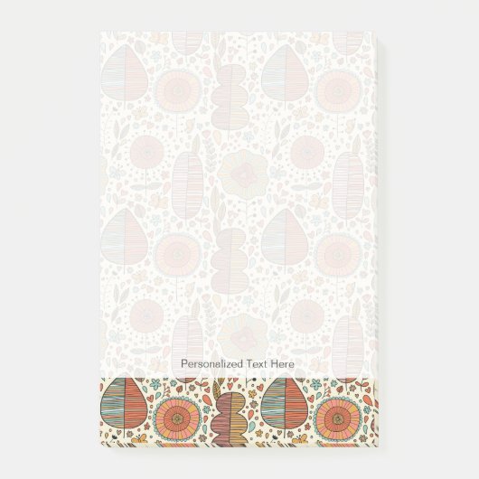 Halfbloem van bladeren post-it® notes (Voorkant)