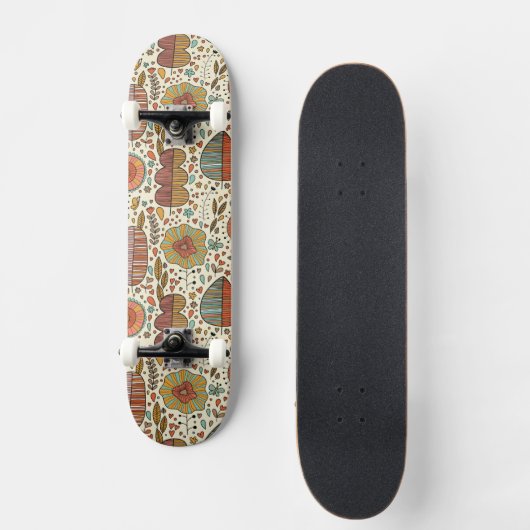 Halfbloem van bladeren skateboard (Voorkant)