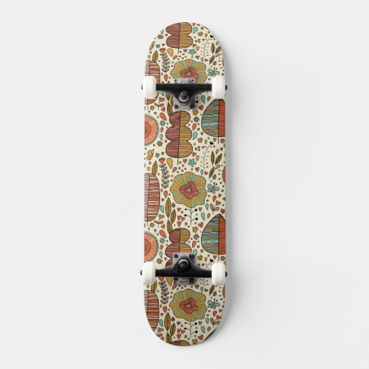 Halfbloem van bladeren skateboard (Voorkant)
