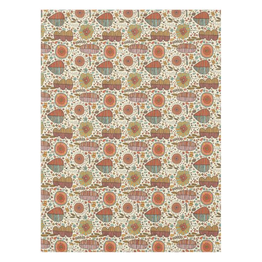 Halfbloem van bladeren tafelkleed (Voorkant)