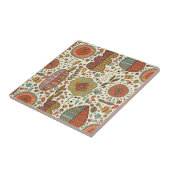 Halfbloem van bladeren tegeltje (Zijkant)