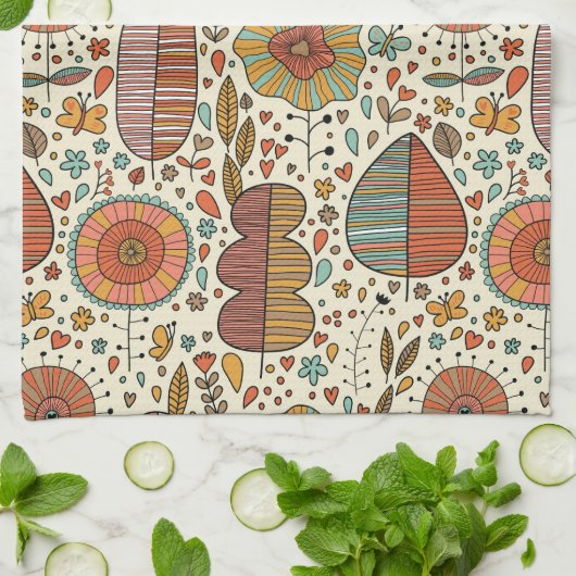 Halfbloem van bladeren theedoek (Gevouwen)