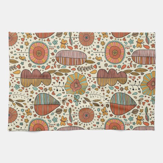 Halfbloem van bladeren theedoek (Horizontaal)