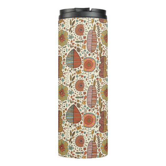 Halfbloem van bladeren thermosbeker (Achterkant)