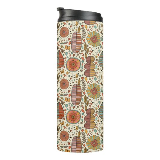 Halfbloem van bladeren thermosbeker (Geroteerd rechts)