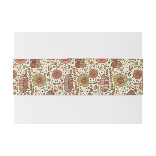 Halfbloem van bladeren uitnodigingen wikkel (Achterkant Voorbeeld)