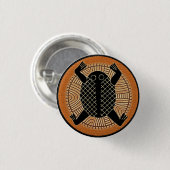 Halfblote Afrikaanse knop mascotschildpad Ronde Button 3,2 Cm (Voorkant /achterkant)