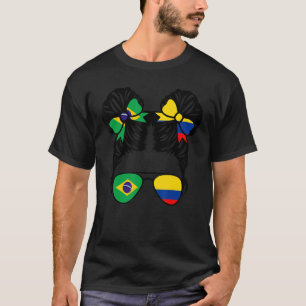 HalfBraziliaans meisje met een half Colombiaans me T-shirt