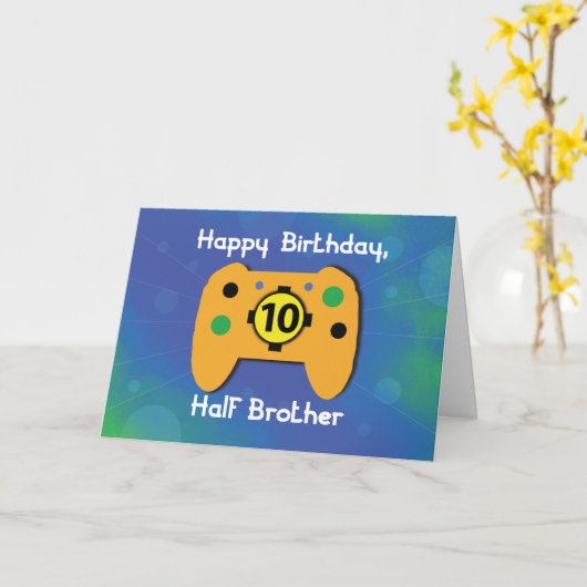 Halfbroer 10 jaar oude gamercontroller kaart (Gele Bloem)