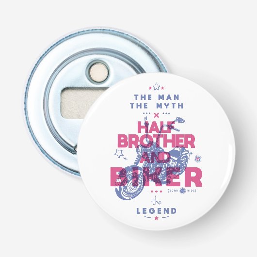 Halfbroer en fietser het man de mythe van de legen button flesopener (Voorkant)