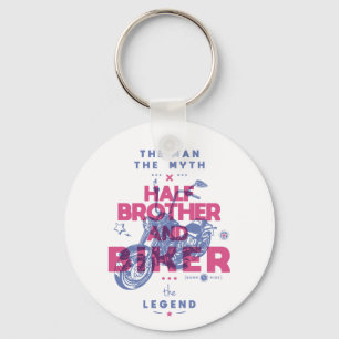 Halfbroer en fietser het man de mythe van de legen sleutelhanger