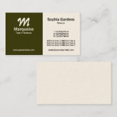 Halfbruin en halfgroen (Cream Kaart) Visitekaartje (Voorkant / Achterkant)