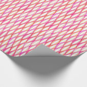 HalfCentraal lintafdruk - koraal en roze Cadeaupapier (Hoek)
