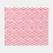 HalfCentraal lintafdruk - koraal en roze Fleece Deken (Voorkant (Horizontaal))