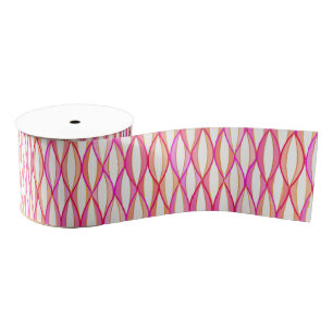 HalfCentraal lintafdruk - koraal en roze Grosgrain Lint