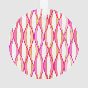 HalfCentraal lintafdruk - koraal en roze Ornament