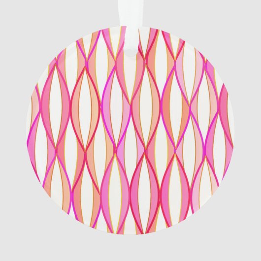 HalfCentraal lintafdruk - koraal en roze Ornament (achterkant)