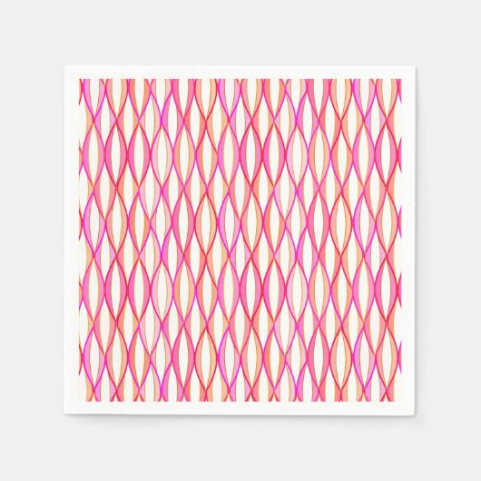 HalfCentraal lintafdruk - koraal en roze Servetten (Voorkant)