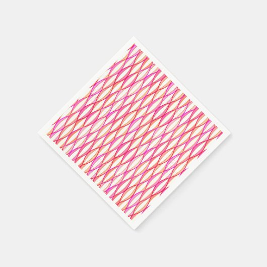 HalfCentraal lintafdruk - koraal en roze Servetten (Hoek)