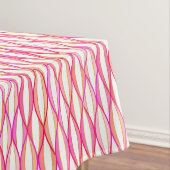 HalfCentraal lintafdruk - koraal en roze Tafelkleed (Voorbeeld)
