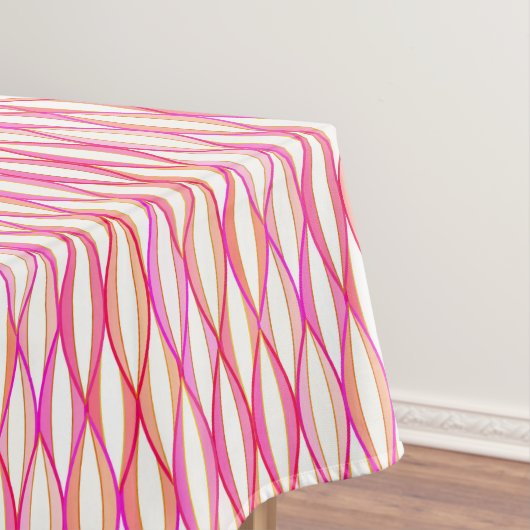 HalfCentraal lintafdruk - koraal en roze Tafelkleed (Voorbeeld)