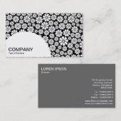 Halfcirkelpaneel - 8 petalen - wit op zwart 02 visitekaartje (Voorkant / Achterkant)