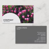 Halfcirkelpaneel - Bed van roze tulpen Visitekaartje (Voorkant / Achterkant)