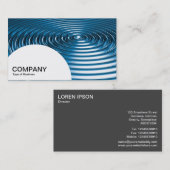 Halfcirkelpaneel - Concentrische ringen - Blauw Ch Visitekaartje (Voorkant / Achterkant)