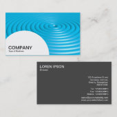 Halfcirkelpaneel - Concentrische ringen - Blauw Visitekaartje (Voorkant / Achterkant)