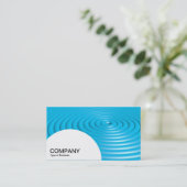 Halfcirkelpaneel - Concentrische ringen - Blauw Visitekaartje (Staand voorkant)